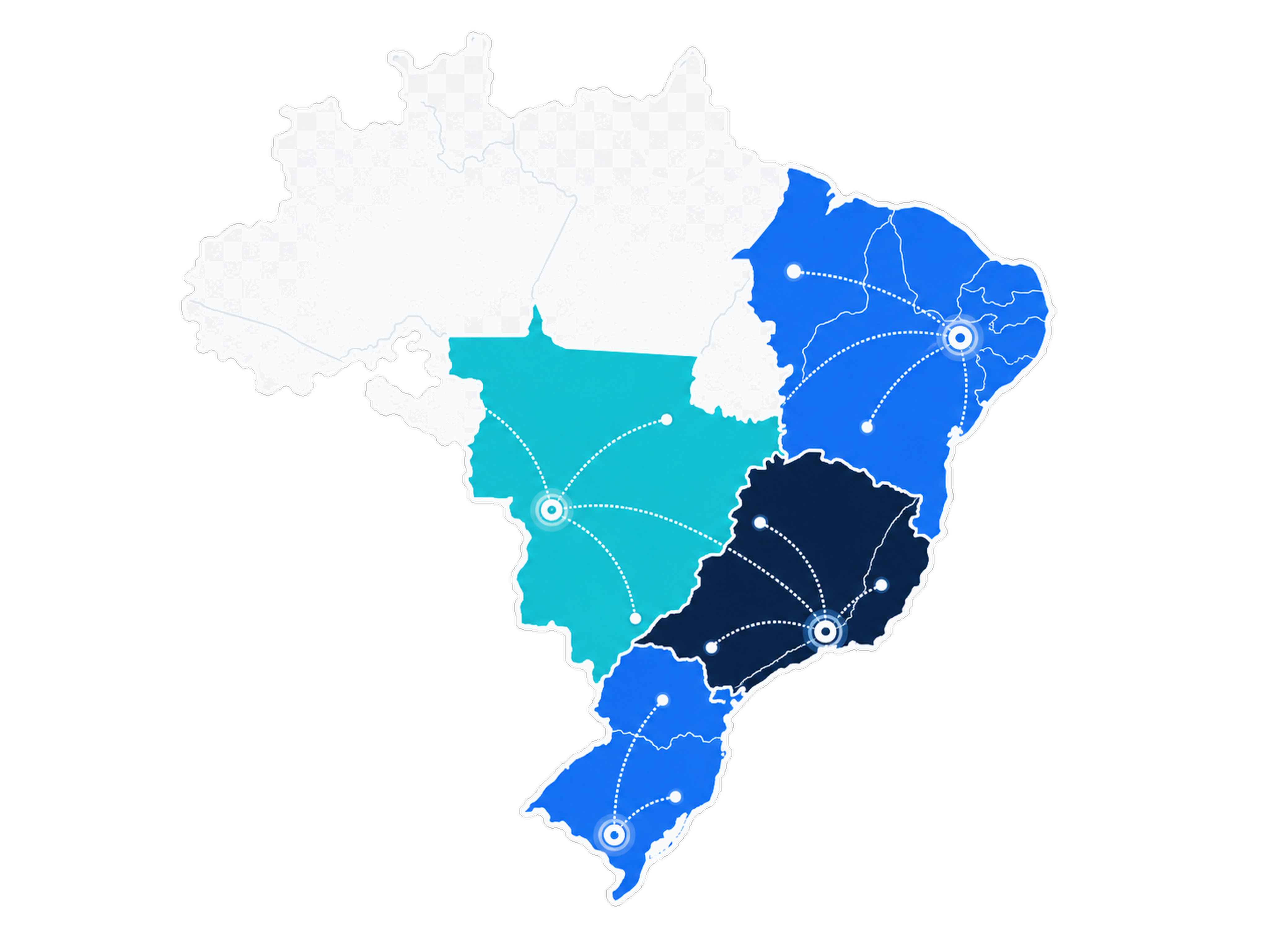 Mapa das rotas atendidas no Brasil